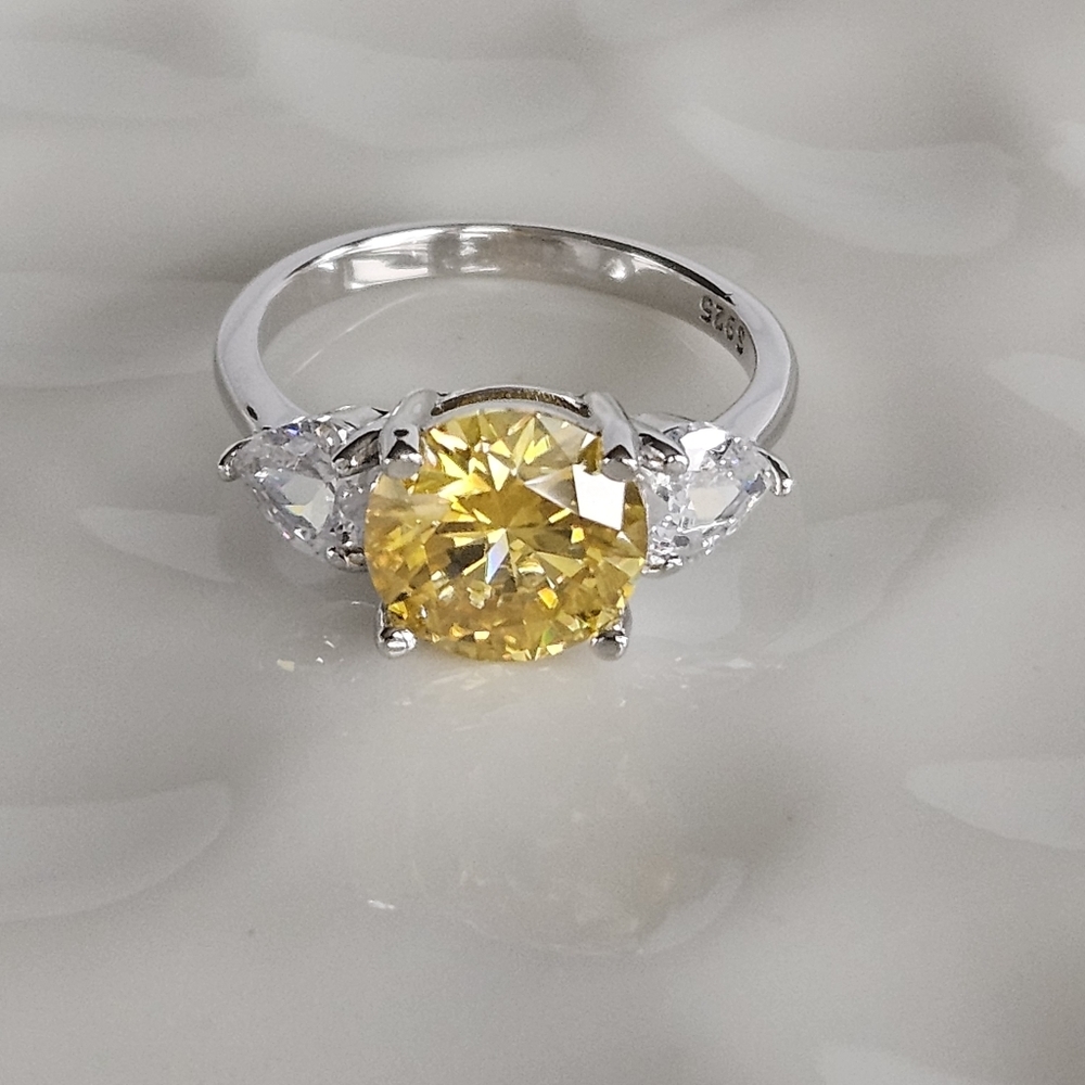 3ct Golden Yellow Moissanite Ring